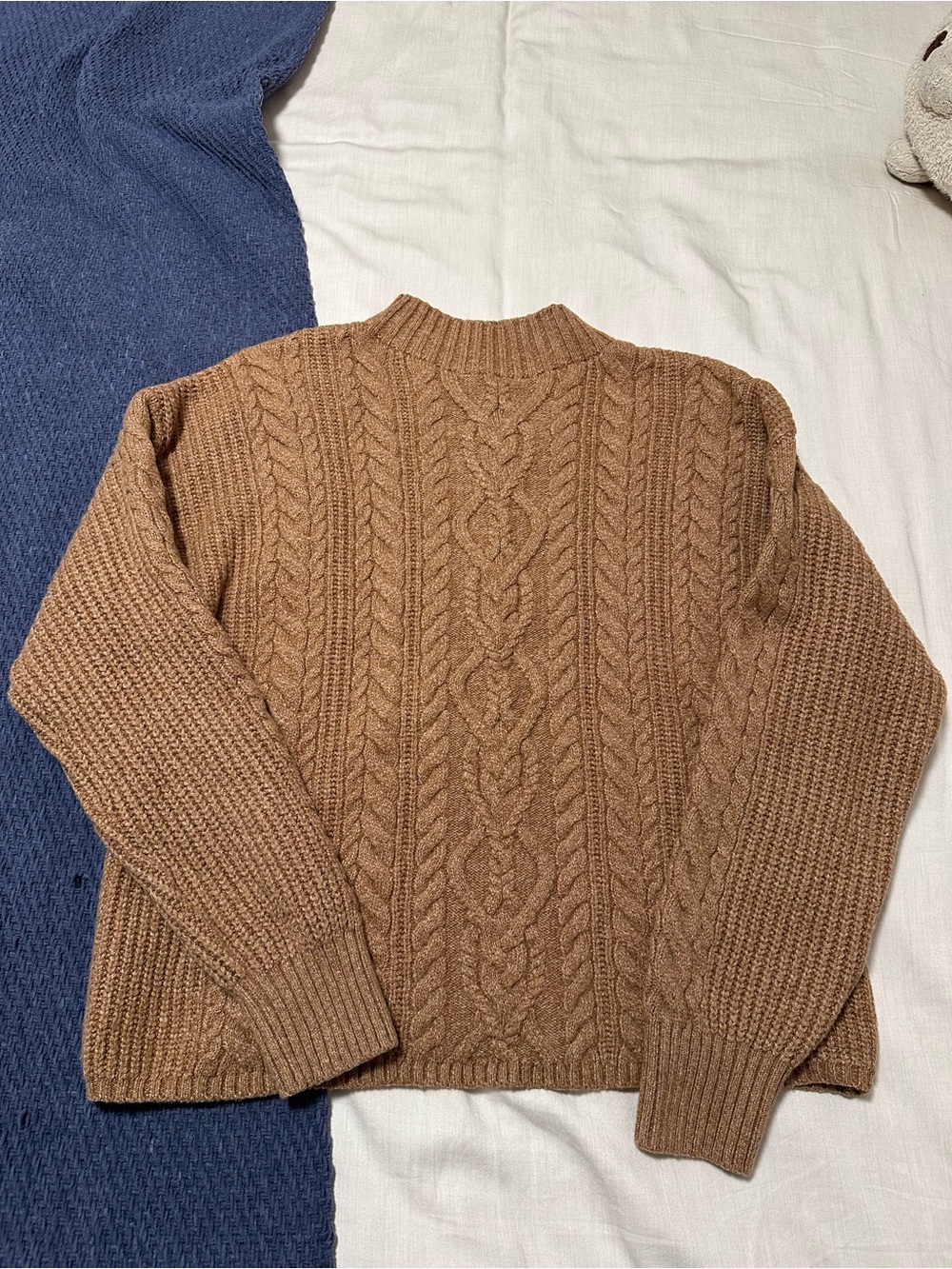 Old Navy Brown Cable-Knit Crewneck Sweater